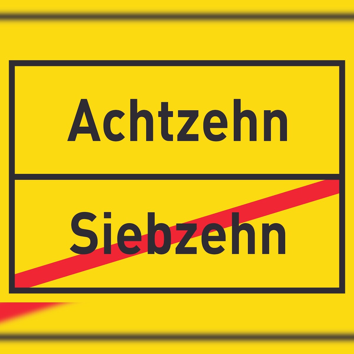 HB-Druck Achtzehn Siebzehn Schild Ortsschild A6 (105x148mm) Image