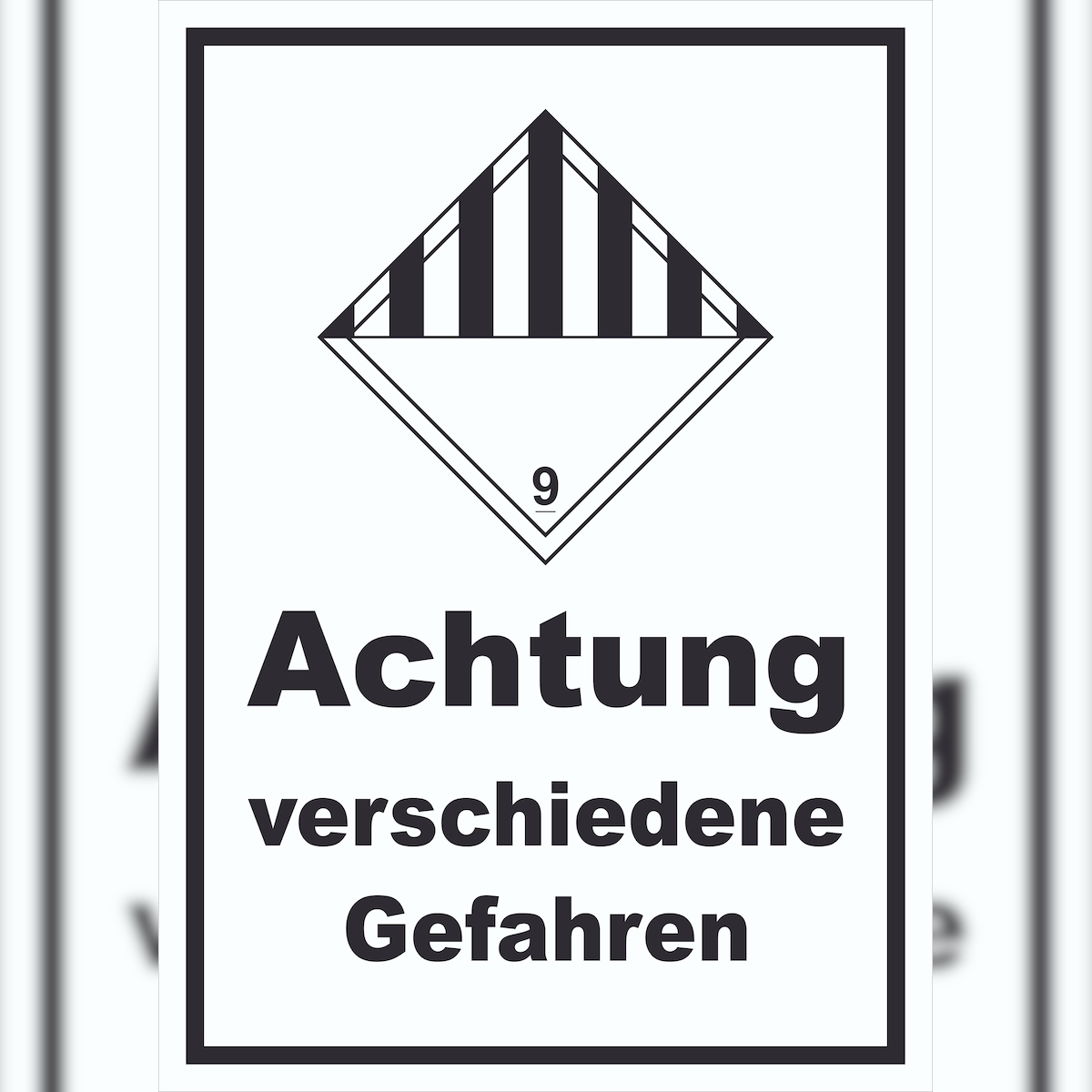 HB-Druck Schild verschiedene Gefahren Stoffe Material miscellaneous hochkant A1 Rückseite selbstklebend Image