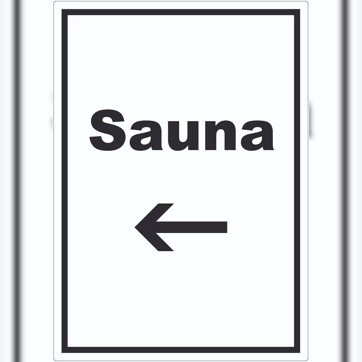 HB-Druck Sauna Aufkleber mit Text und Richtungspfeil links Erholung Entspannung hochkant A0 (841x1189mm) Image