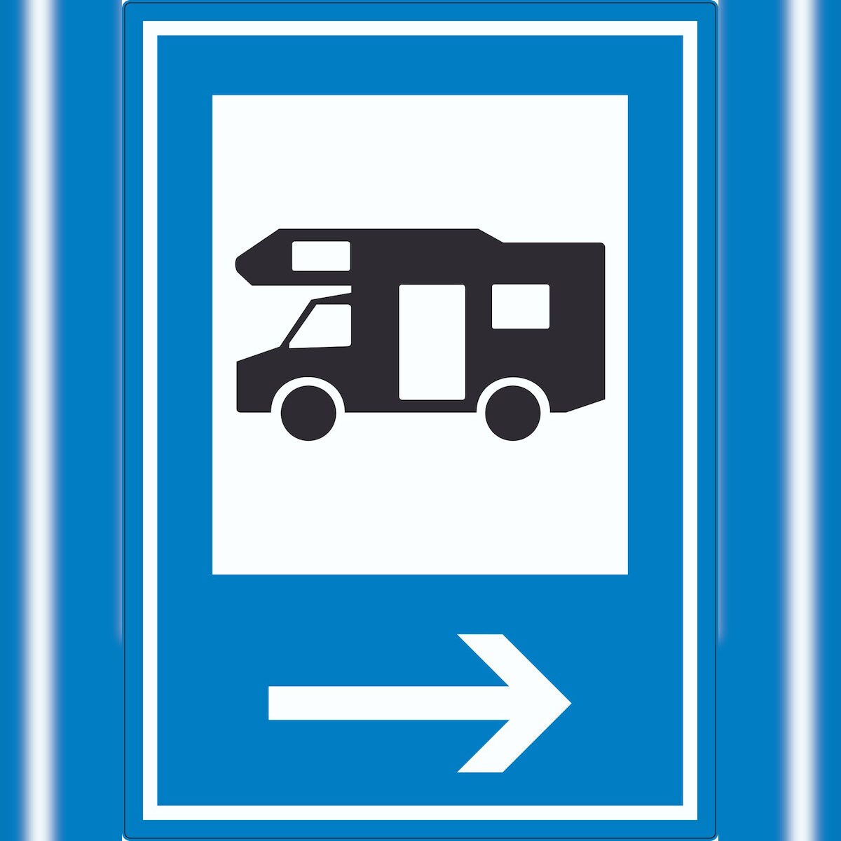 HB-Druck Campingplatz Wohnmobil Aufkleber mit Pfeil rechts A5 (148x210mm) Image