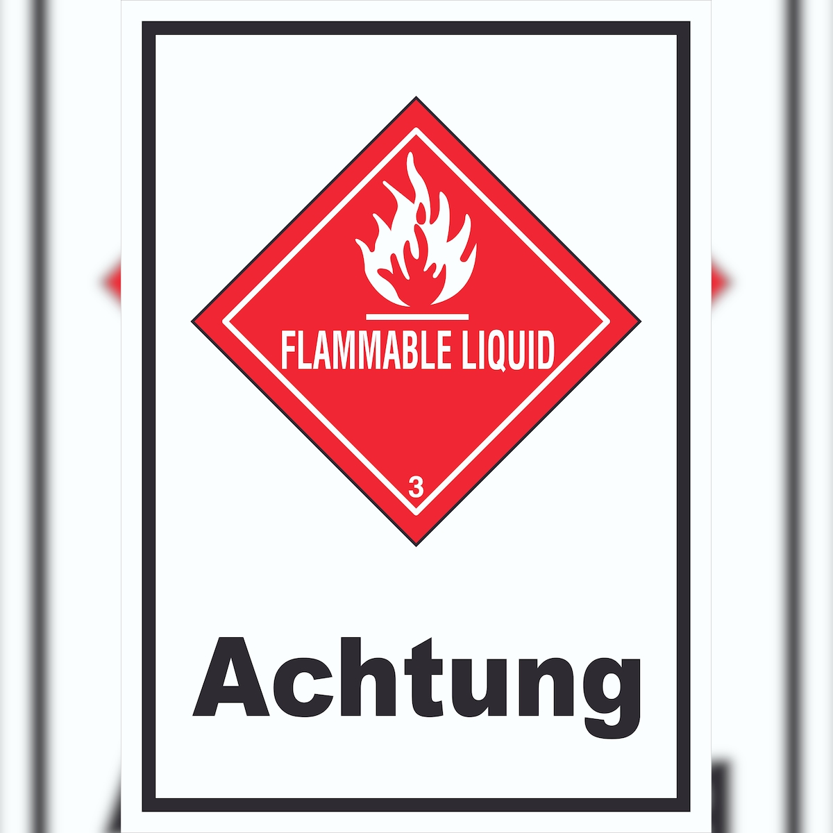 HB-Druck Schild Entzündbare flüssige Stoffe Achtung Flammable Liquid hochkant A0 Rückseite selbstklebend Image