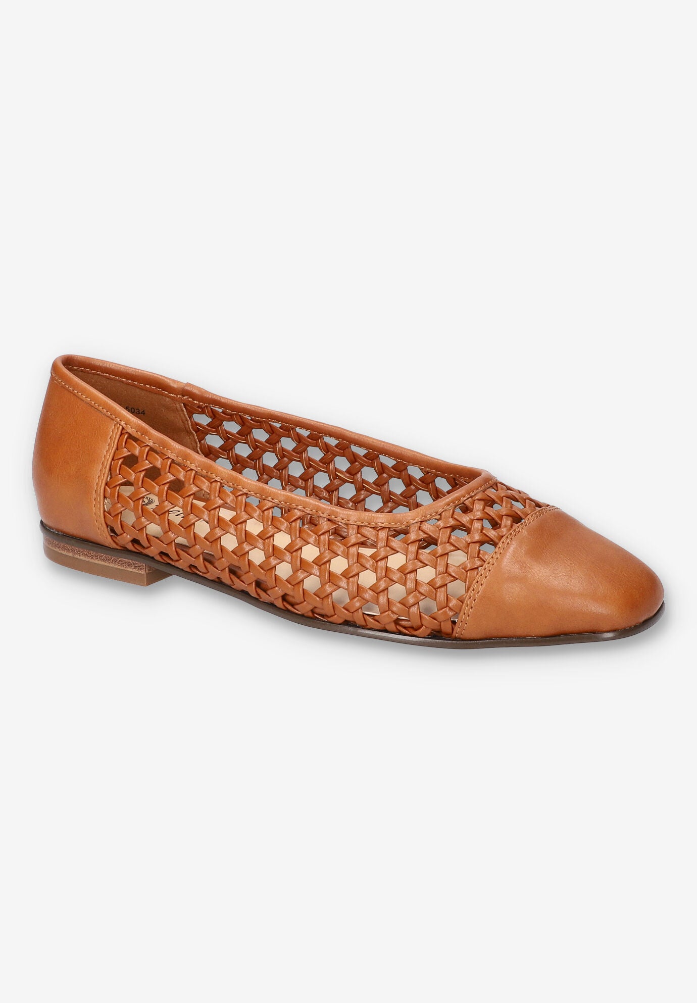 Women's Beloved Square Toe Flat by Bella Vita in Tan (Size 7 XW)