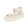 Riemchensandale STEVE MADDEN "STEVE MADDEN Sandalen Textil", Damen, Gr. 40, weiß (bone), Textil, casual, Schuhe