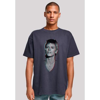 T-Shirt F4NT4STIC "TV Times Pop Star David Bowie Portrait 1977", Herren, Gr. S, blau (navy), Obermaterial: 100% Baumwolle, casual, oversize, Rundhals, Kurzarm ohne Bündchen, Shirts, Premium Qualität Image