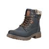 Schnürstiefelette TOM TAILOR "Tom Tailor Stiefelette Lederimitat", Damen, Gr. 43, blau (navy), Lederimitat, casual, Schuhe