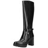 High-Heel-Stiefel NERO GIARDINI "Nero Giardini Stiefel Leder", Damen, Gr. 37, schwarz, Leder, casual, Schuhe