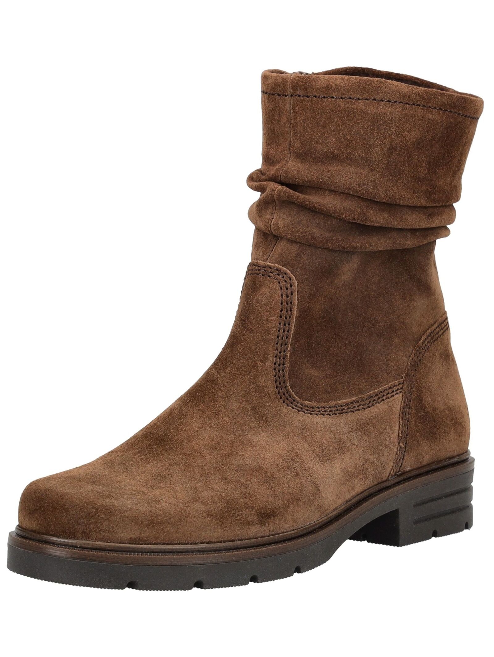 Stiefelette GABOR "Gabor Stiefelette Veloursleder", Damen, Gr. 38,5, blau (whisky), Veloursleder, Schuhe Stiefelette