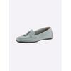 Mokassin HEINE, Damen, Gr. 37, blau (hellblau), Leder, Rindsleder, Nubukleder, modisch, Schuhe