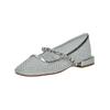 Riemchenballerina ALMA EN PENA "ALMA EN PENA Ballerinas Textil", Damen, Gr. 38, silber, Textil, casual, Schuhe
