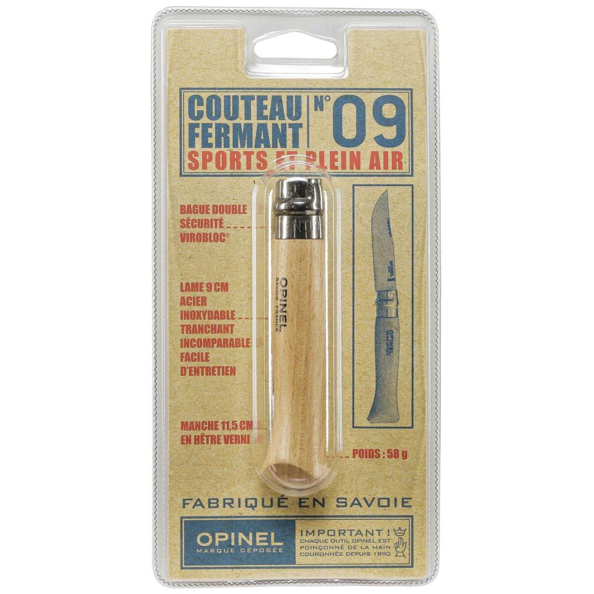 Opinel Tradition N°09 - Klappmesser - 9 cm - Gelb bis Rosafarben mit kleinen dunklen Strichen