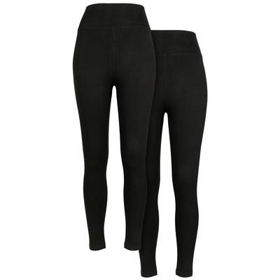 Leggings URBAN CLASSICS "Urban Classics Damen Ladies High Waist Jersey Leggings 2-Pack", Damen, Gr. 5XL, US-Größen, schwarz (schwarz, schwarz), 95% Baumwolle, 5% Elasthan, unifarben, skinny fit, Hosen