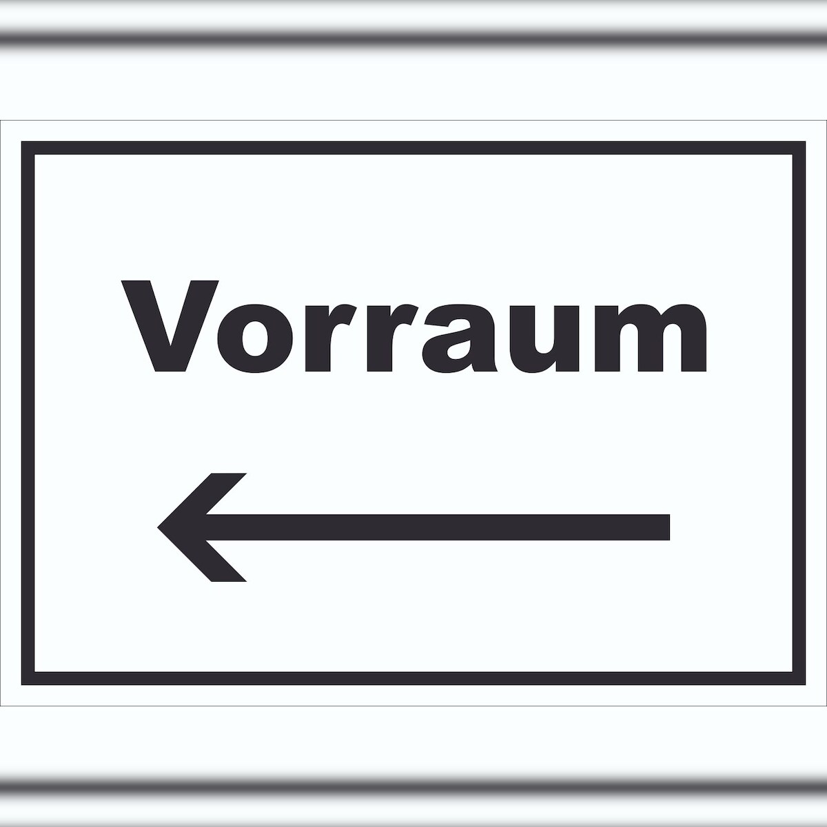 HB-Druck Vorraum Schild mit Text und Richtungspfeil links Diele Vorzimmer waagerecht A4 Rückseite selbstklebend Image
