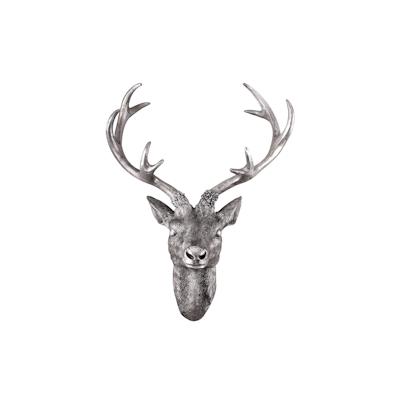 XXL Hirschgeweih Hirschkopf Geweih 10-Ender Silber Optik 48x32x61cm Image