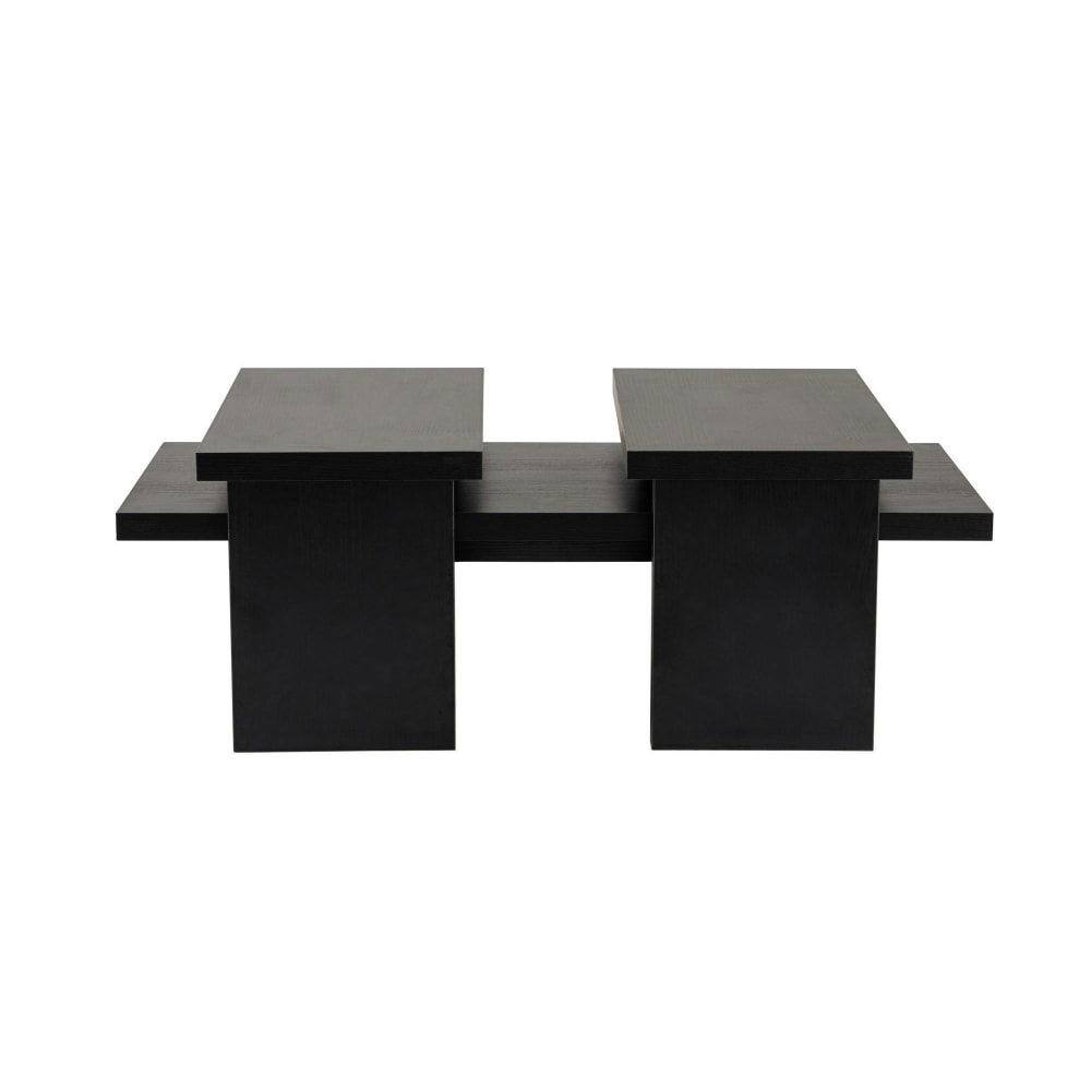 Table basse gigogne (3 pièces) décor bois noir