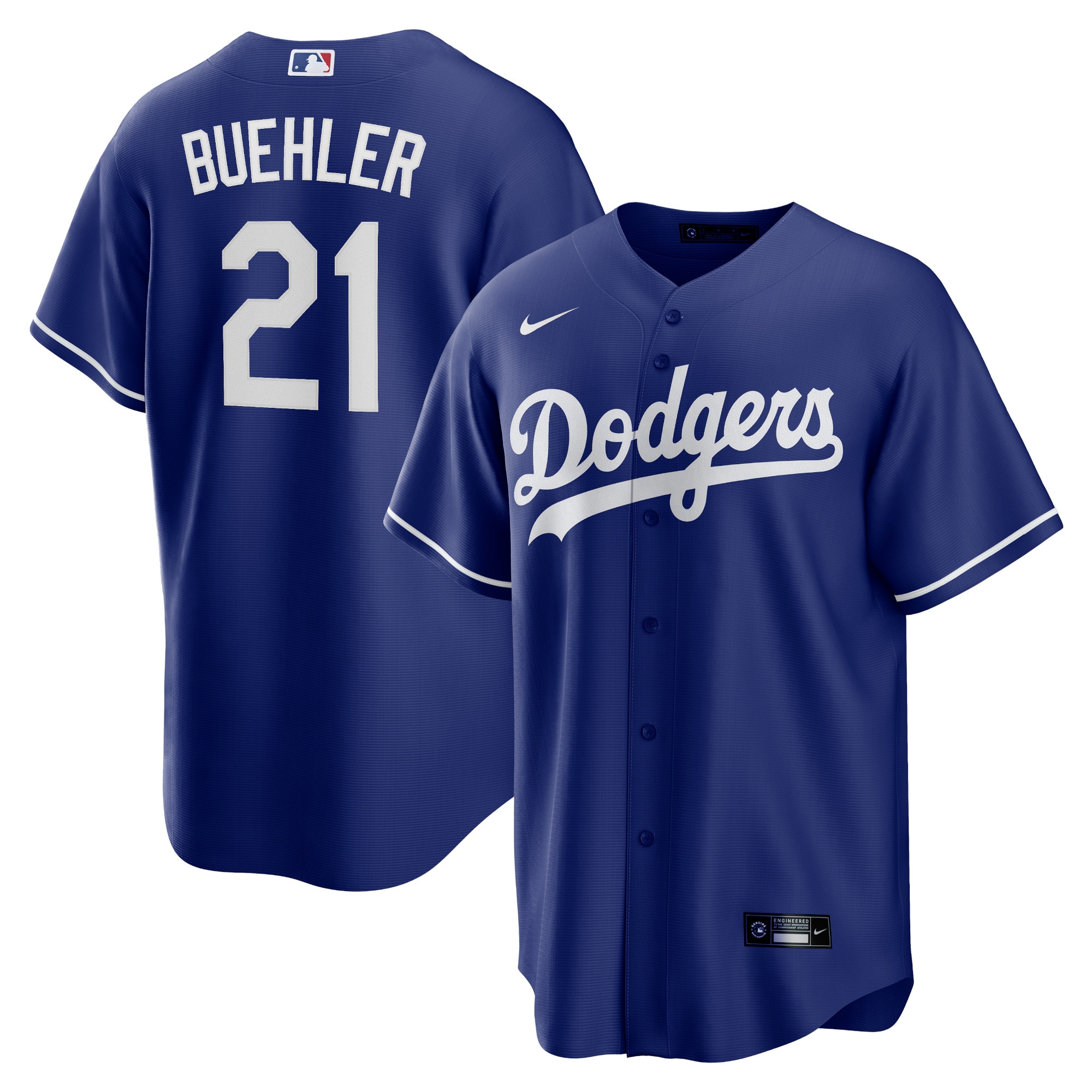 Los Angeles Dodgers Nike Official Replica Alternate Jersey - Mens with Buehler 21 printing Image