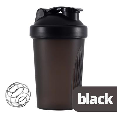 12oz Protein Shaker Bottle With Stainless Whisk Ball | BPA Free, Dishwasher Safe For Protein Shakes & Pre Workout Color: Black