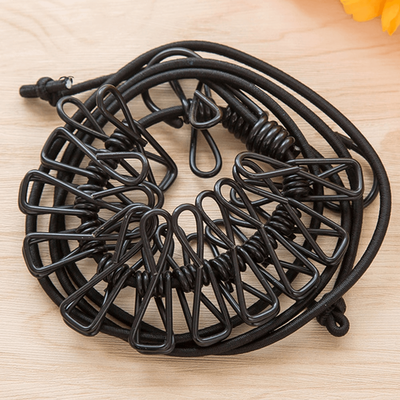 Portable Clothesline Windproof Clothes Rope Drying Rack Black