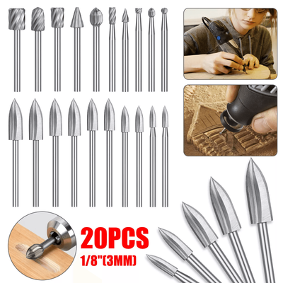 20Pc Wood Carving & Engraving Drill Bits Set High Speed Steel Milling Cutter Kit For Dremel Rotary Tools 20Pc Wood Carving & Engraving Drill Bits Set High Speed Steel Milling Cutter Kit For Dremel Rotary Tools