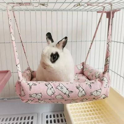 Warm Bunny House: Small Pet Hammock For Winter Plush Hamster Cage Bed 4