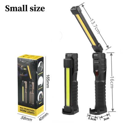 1000 Lumens USB Rechargeable LED Work Light With Power Capacity Indicator Handheld Flashlight For Outdoor Car Repair Black Small