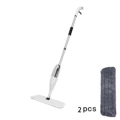 360 Rotary Spray Mop: Reusable Microfiber Cloth For Kitchen Tile Floor Cleaning Mop And 2pc Cloth