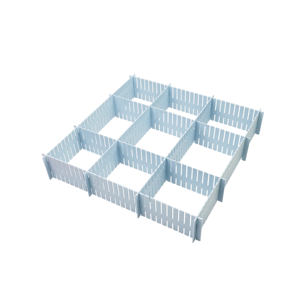 Free Combination Adjustable Drawer Organizer 8 Pcs Blue