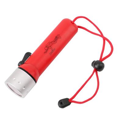 CLed Professional Waterproof Diving Flashlight | Underwater & Outdoor Emergency Lighting With Battery Red