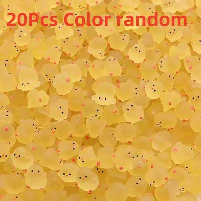 Mini Fluorescent Chicken Moss Toy, Glow in the Dark Miniature Chick Figurines For Fairy Garden & Home Decor 20 pcs