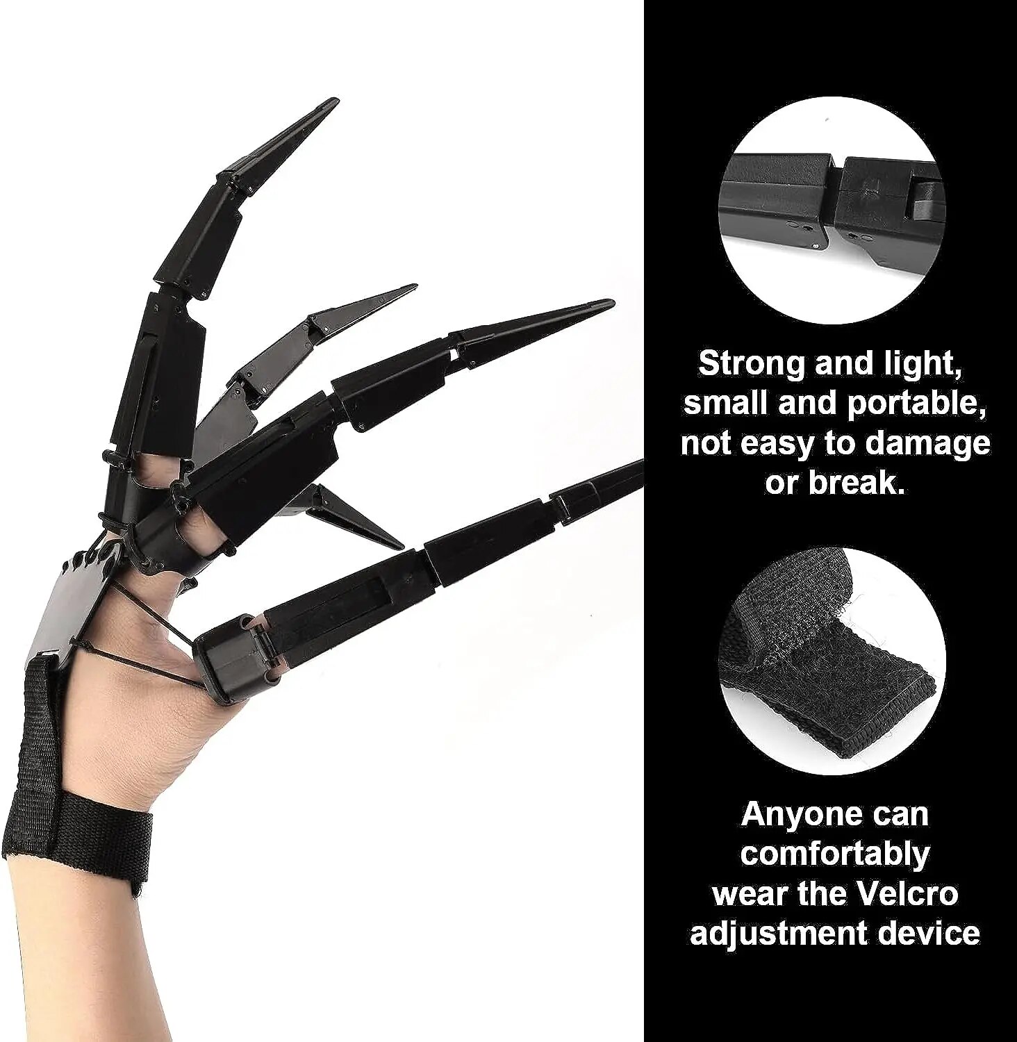 Halloween Articulated Scary Fake Skeleton Hand Cosplay Finger Glove Horror Ghost Claw Prop Party Decor Right