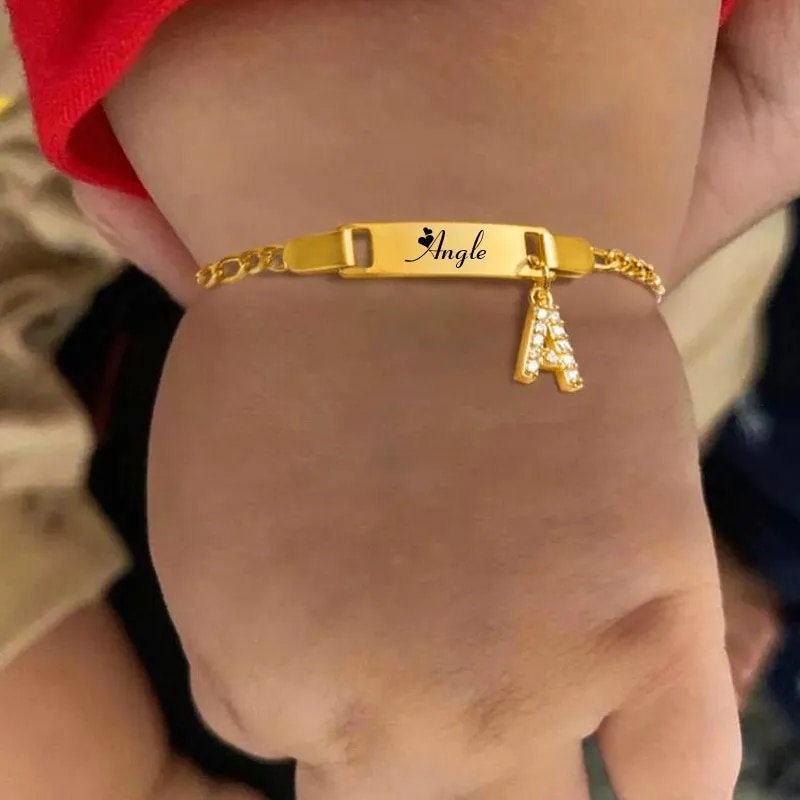 Custom Engraved Name Bracelet For Babies And Children | Personalized Initials & Birth Date ID Wristband | Unique Newborn B