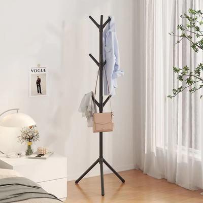 Tree Branch Shape Clothes And Hats Rack, Floor To Floor Bedroom Coat Hook For Scarf, Handbag, And Storage Hange black