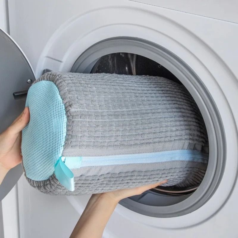 Shoe Washing Machine Bag With Zipper And Padded Fibers For Sneaker Cleaning blue