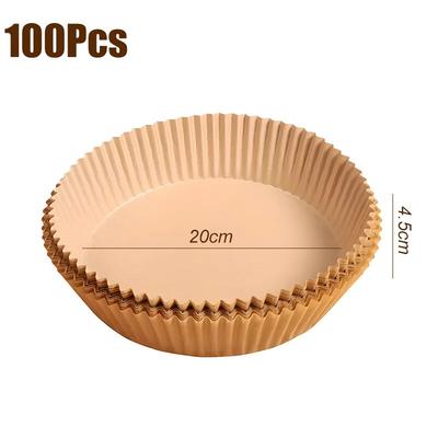 Air Fryer Disposable Paper Liner Kitchen Cookers Oil proof Barbecue Plate Steamer Fryer Baking Accessories Baking Barbec 20cm A 100pcs