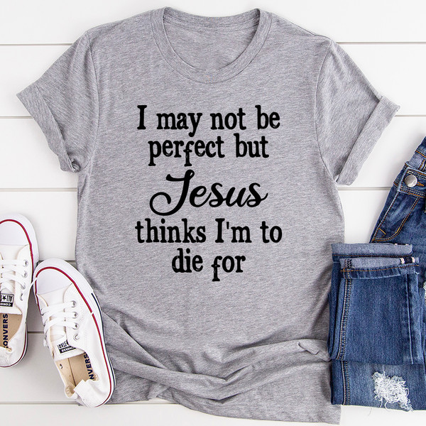 I May Not Be Perfect Tee Athletic Heather 3XL