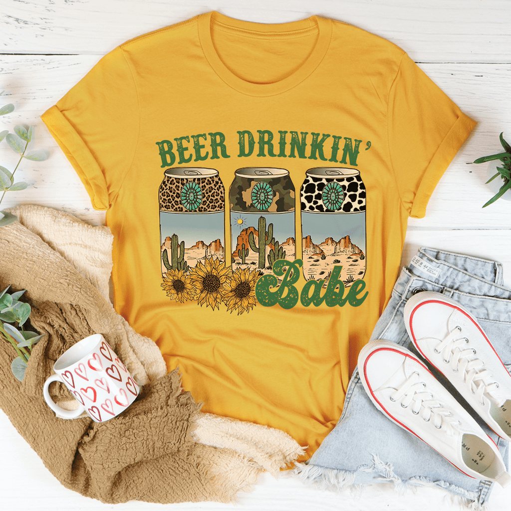 Beer Drinking Babe Tee 2XL Heather Prism Peach