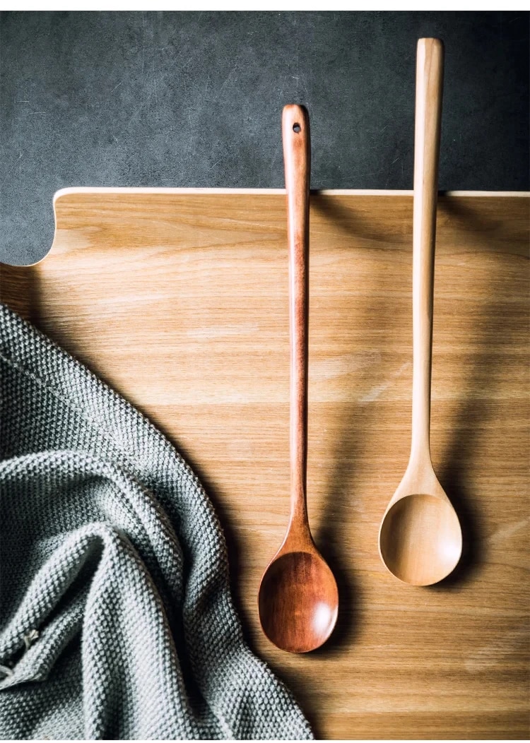 Long Handle Wooden Spoon: Eco Friendly Kitchen Utensil For Stirring, Salad, Cooking Sustainable Tableware 2