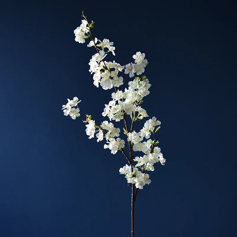 Cherry Blossom Branch Decor: Artificial Flowers For Home white