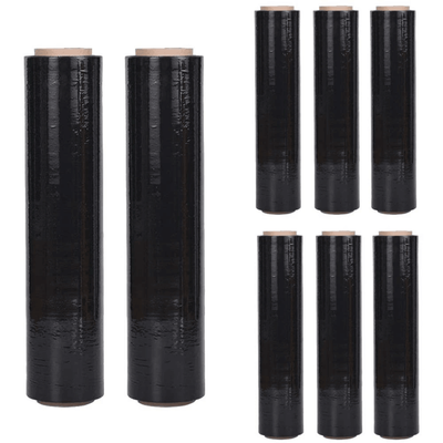 8 Rolls 18" X 1500' 80 Gauge Black Pallet Wrap Stretch Film Hand Shrink Wrap Heavy Duty Industrial Strength 8 Rolls 18" X 1500' 80 Gauge Black Pallet Wrap Stretch Film Hand Shrink Wrap Heavy Duty Industrial Strength