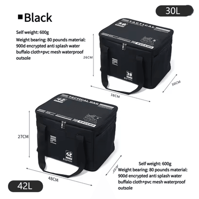 Tactical Camping Storage Bag Insulated Folding Box Waterproof 30L Or 42L black 30l