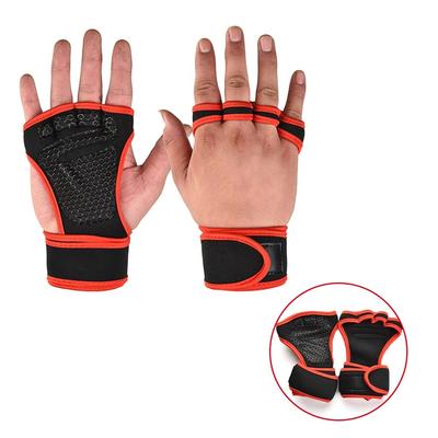 Unisex Training Sport Gloves, Fitness, Bodybuilding, Weightlifting, Gym Workout Gloves, Hand Wrist Palm Protection red b l