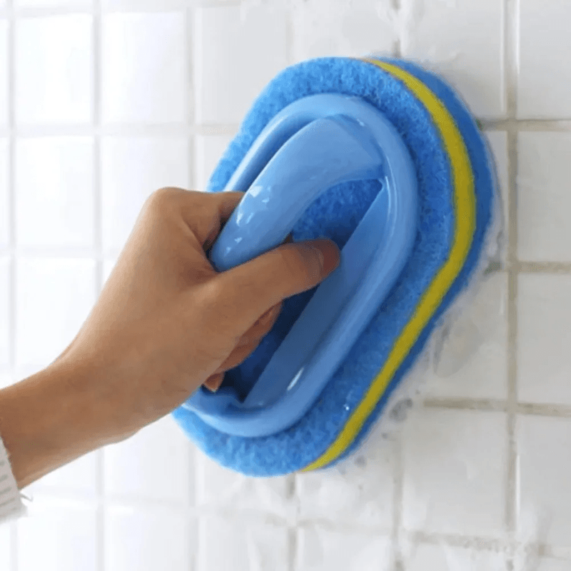 Durable Household Cleaning Brush With Handle Multi Surface Scrubber For Kitchen And Bathroom 4 Pcs blue