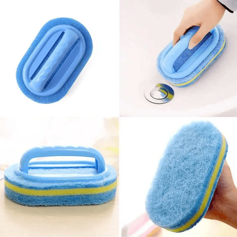 Durable Household Cleaning Brush With Handle Multi Surface Scrubber For Kitchen And Bathroom 2 Pcs blue