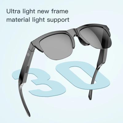 Bluetooth Audio Sunglasses With Bone Conduction And Touch Control For Sports And Business Use black