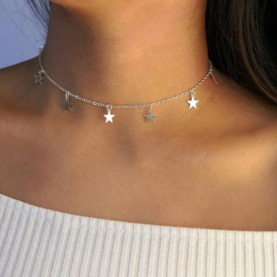 Dainty Star Necklace Choker Silver