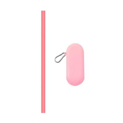 Reusable Eco Friendly Silicone Straws For Kids | Easy to Clean Boba Drink Straws Color: Pink One With Box