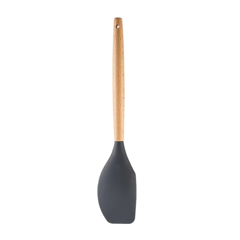 Kitchen Silicone Wooden Handle Utensil Set Pot Shovel, Soup Spoon, Leaky Spoon, Cooking Tools, Tableware 5