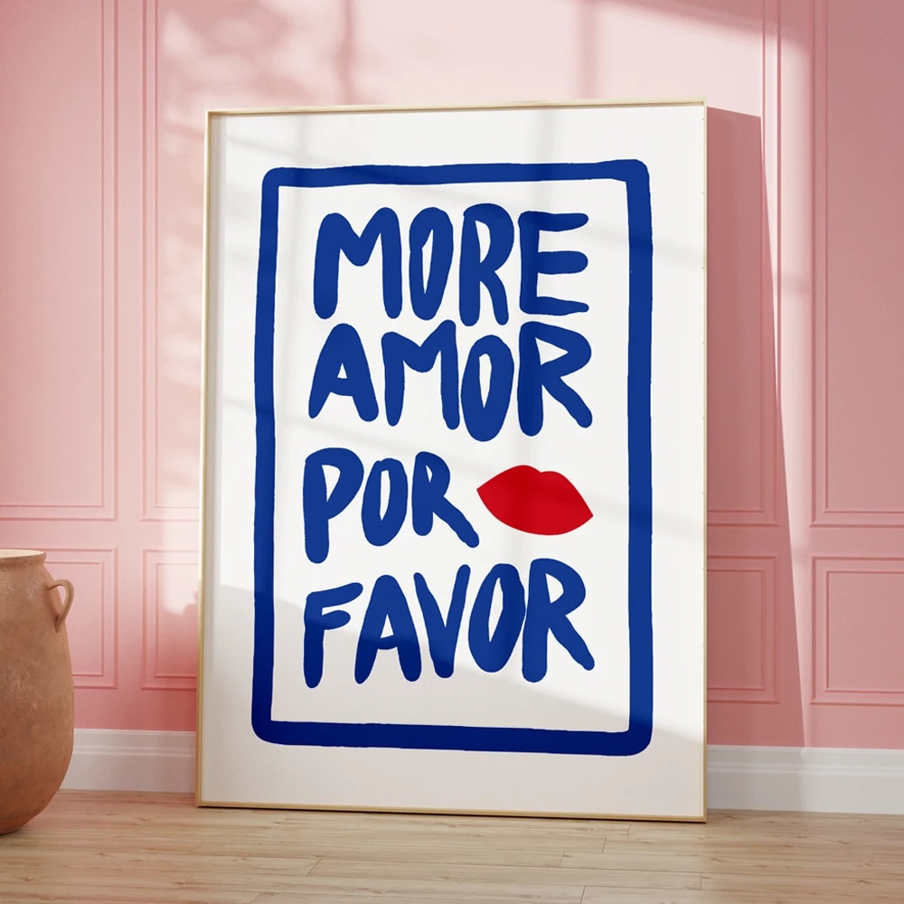 Maximalist Love Quote Canvas Poster: Be Kind, More Amor, You Looks So Good Wall Art For Living Room Decor 50x70 No Frame 1