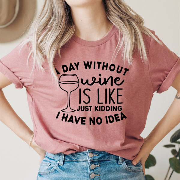 A Day Without Wine Tee Athletic Heather XL