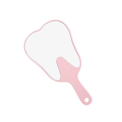 Unbreakable Tooth Shaped Dental Mouth Examination Mirror, Handheld Oral & Makeup Accessory pink
