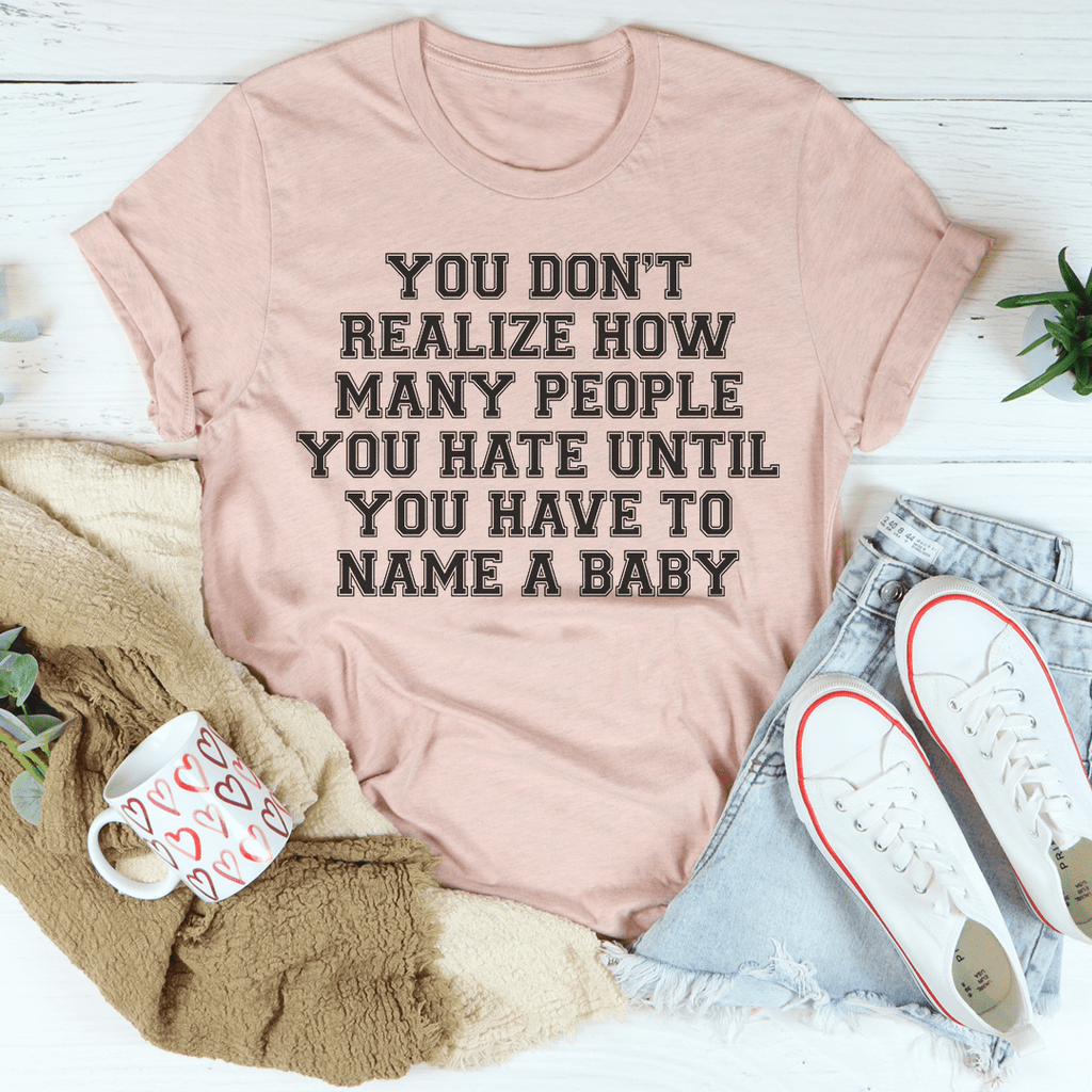 Name A Baby Tee Heather Prism Peach L